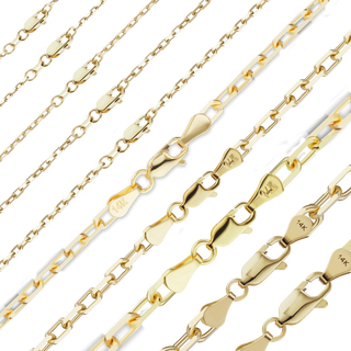 Finished Elongated Diamond Cut Cable Bracelet in 14K Yellow Gold (1.00 mm - 5.10 mm)