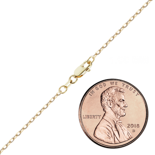 Finished Elongated Diamond Cut Cable Necklace in 18K Yellow Gold (1.00 mm - 2.60 mm)