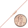 Finished Elongated Diamond Cut Cable Anklet in 14K Pink Gold (1.00 mm - 1.95 mm)