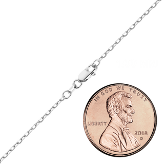 Finished Elongated Diamond Cut Cable Necklace in 14K White Gold (1.00 mm - 3.30 mm)