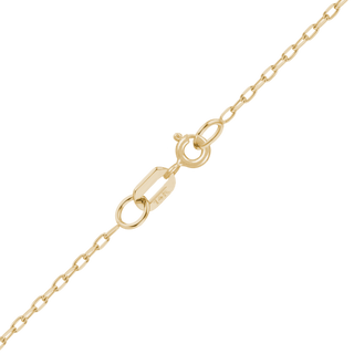 Finished Elongated Diamond Cut Cable Necklace with Spring Ring in 14K Yellow Gold (1.00 mm)