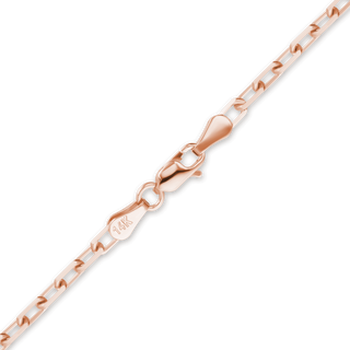 Finished Elongated Diamond Cut Cable Necklace in 14K Pink Gold (1.00 mm - 1.95 mm)