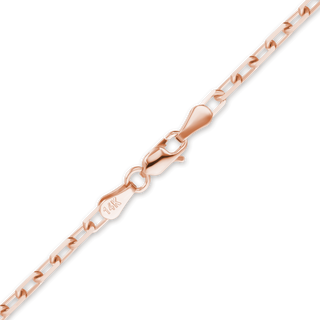 Finished Elongated Diamond Cut Cable Bracelet in 14K Pink Gold (1.00 mm - 1.95 mm)