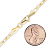Finished Elongated Diamond Cut Cable Bracelet in 18K Yellow Gold (1.00 mm - 2.60 mm)
