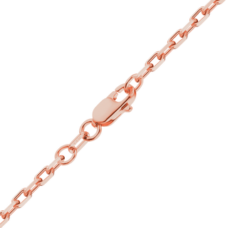 Finished Elongated Diamond Cut Cable Necklace in 14K Pink Gold (1.00 mm - 1.95 mm)