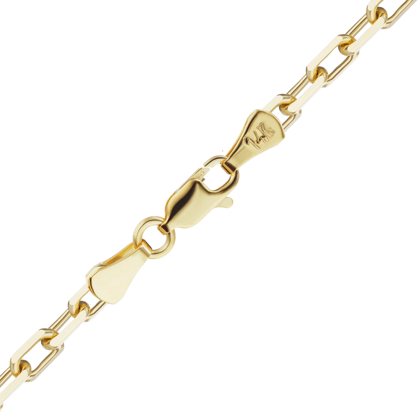 Finished Elongated Diamond Cut Cable Anklet in 14K Yellow Gold (1.00 mm - 5.10 mm)