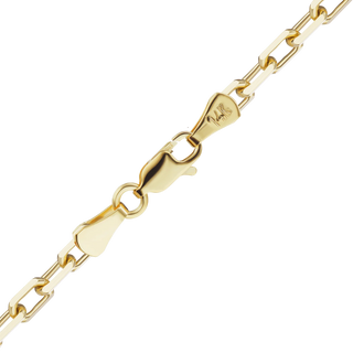 Finished Elongated Diamond Cut Cable Necklace in 14K Yellow Gold (1.00 mm - 5.10 mm)