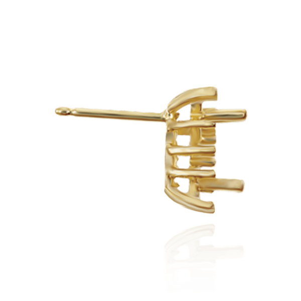 14K Gold Emerald Cluster Earrings with Push Post