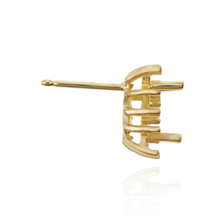 14K Gold Emerald Cluster Earrings with Push Post