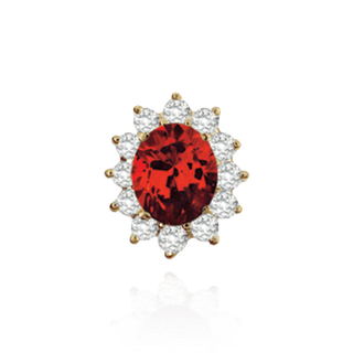 14K Gold Oval Cluster Earrings with Push Post