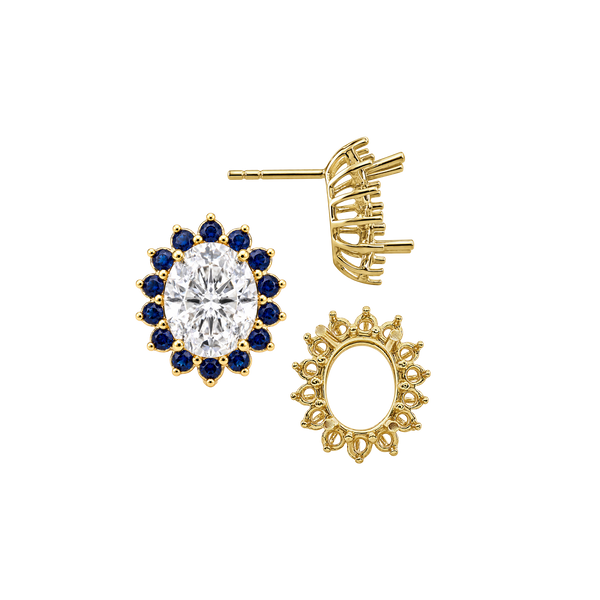 Oval Cluster Earrings with Push Post