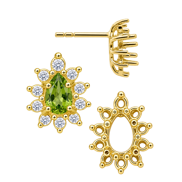 Pear Cluster Earrings with Push Post