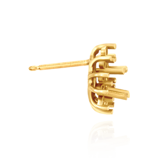 14K Gold Pear Cluster Earrings with Push Post