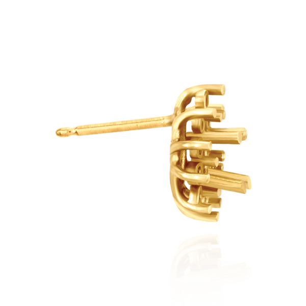 14K Gold Pear Cluster Earrings with Push Post