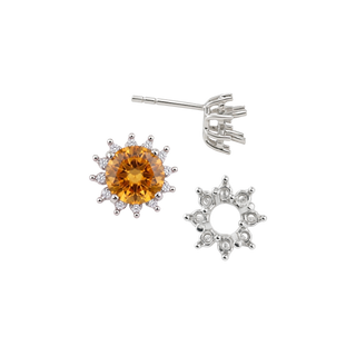 Round Cluster Earrings with Push Post