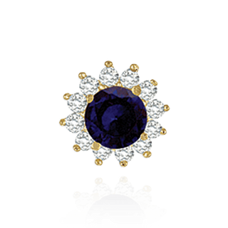 14K Gold Round Cluster Earrings with Push Post