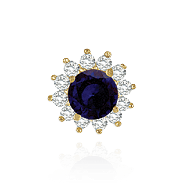 14K Gold Round Cluster Earrings with Push Post