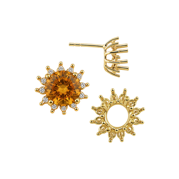 Round Cluster Earrings with Push Post