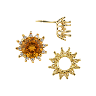Round Cluster Earrings with Push Post
