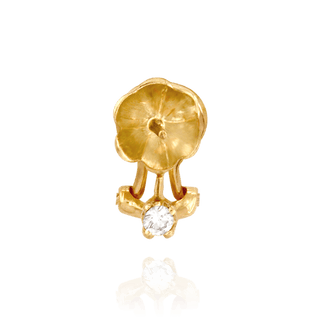 Earrings Clips with Dapped Backs and Diamond (12 x 11 mm - 13 x 11 mm)