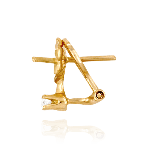 Earrings Clips with Dapped Backs and Diamond (12 x 11 mm - 13 x 11 mm)