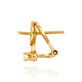 Earrings Clips with Dapped Backs and Diamond (12 x 11 mm - 13 x 11 mm)