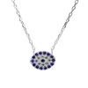Sterling Silver Evil Eye Necklace (7 x 9 mm)