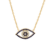 Sterling Silver Evil Eye Necklace (10 x 19 mm)