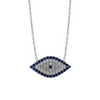 Sterling Silver Evil Eye Necklace (10 x 19 mm)