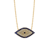 Sterling Silver Evil Eye Necklace (10 x 19 mm)