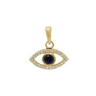 Sterling Silver Evil Eye Pendant (16 x 15 mm)