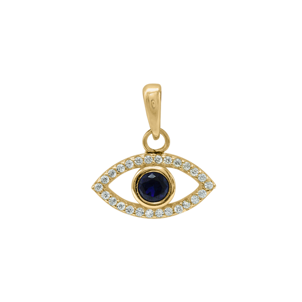 Sterling Silver Evil Eye Pendant (16 x 15 mm)