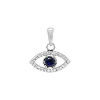 Sterling Silver Evil Eye Pendant (16 x 15 mm)