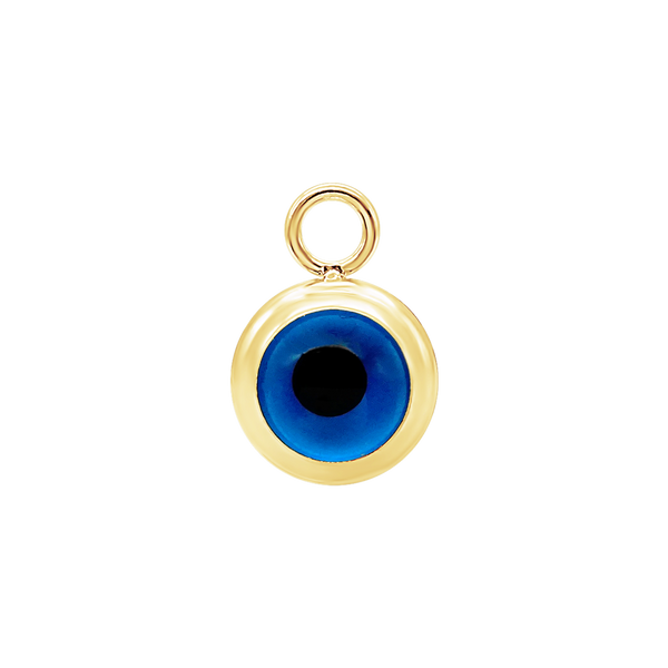 14K Gold Evil Eye Pendant (7 mm - 9 mm)