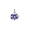 Sterling Silver Evil Eye Pendant with Dark Blue and White Enamel (24 x 22 mm)