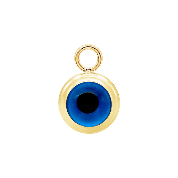 14K Gold Evil Eye Pendant (7 mm - 9 mm)