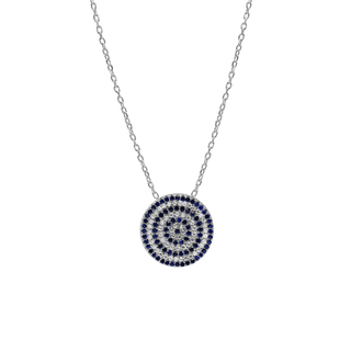 Sterling Silver Evil Eye Necklace (17 mm)