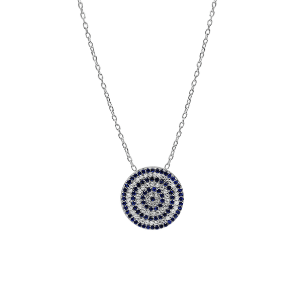 Sterling Silver Evil Eye Necklace (17 mm)