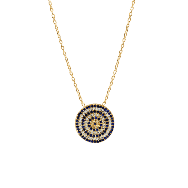 Sterling Silver Evil Eye Necklace (17 mm)