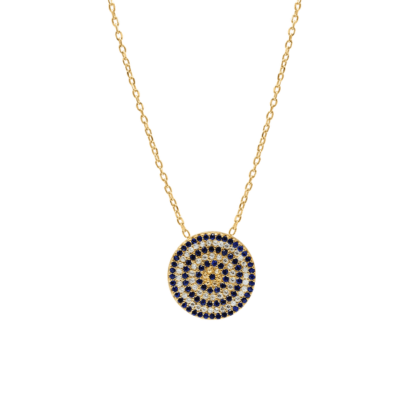Sterling Silver Evil Eye Necklace (17 mm)