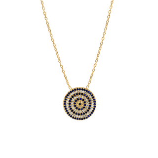 Sterling Silver Evil Eye Necklace (17 mm)