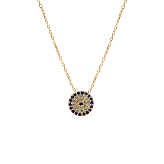 Sterling Silver Evil Eye Necklace (10 mm)