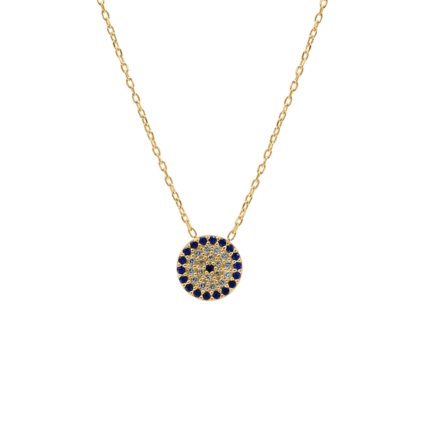 Sterling Silver Evil Eye Necklace (10 mm)