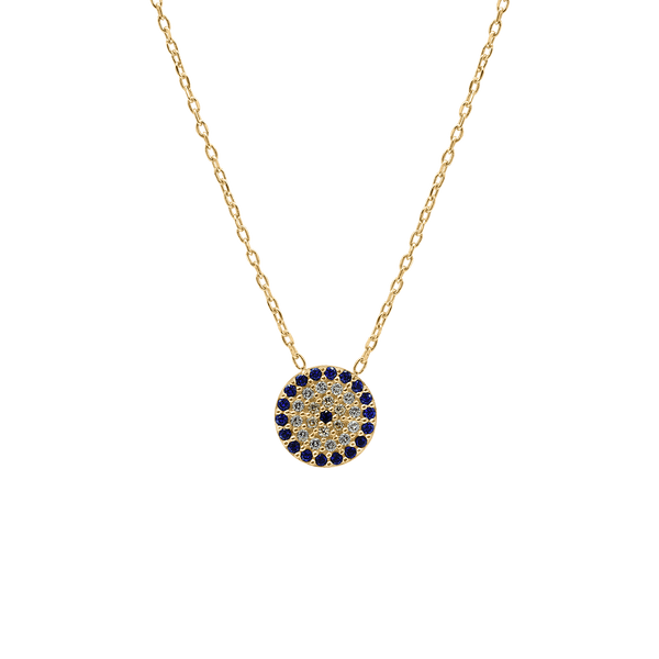 Sterling Silver Evil Eye Necklace (10 mm)