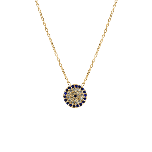 Sterling Silver Evil Eye Necklace (10 mm)