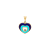 Sterling Silver Heart Shaped Evil Eye Pendant with Blue and White Enamel (19 x 13 mm)