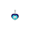 Sterling Silver Heart Shaped Evil Eye Pendant with Blue and White Enamel (19 x 13 mm)