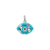 Sterling Silver Evil Eye Pendant with Blue and White Enamel (24 x 22 mm)