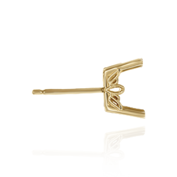 14K Gold Emerald Filigree Earrings with Push Post