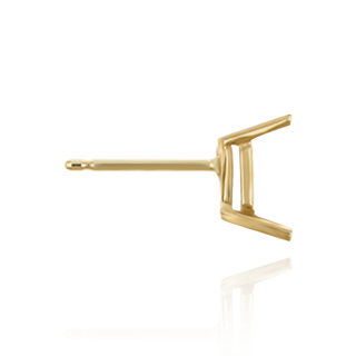 14K Gold, Sterling Silver Emerald Four Prong Basket Earrings